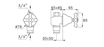 ROMA 0/156 - Wall-mounted 1 hole washbasin tap by RUBINETTERIE STELLA - view 3